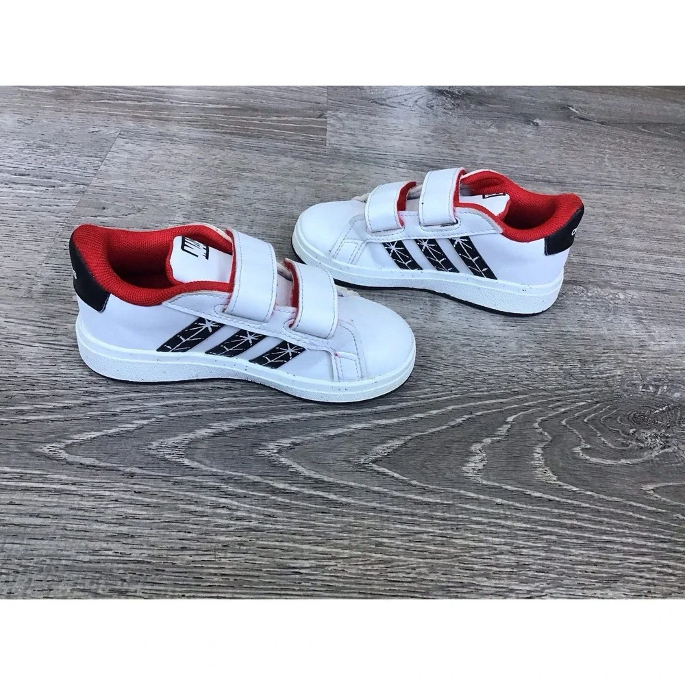 Adidas Spider-Man Grand Court CF IF9893 Hook & Loop Low Toddlers 8K Sneakers